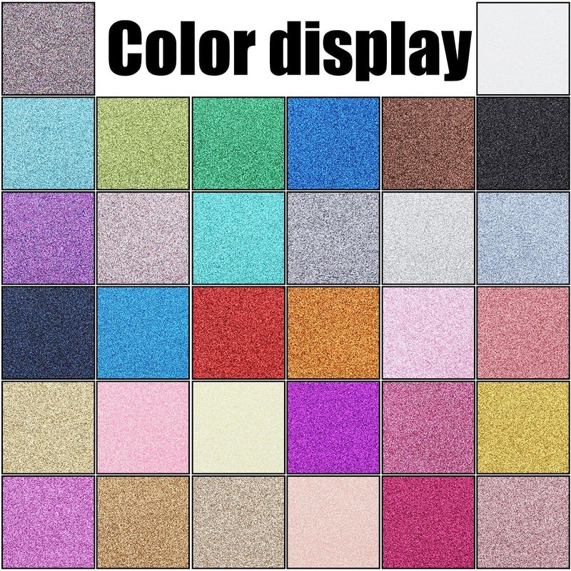 Litchi 32 Colors 8X6 Inches Glitter Faux Leather Fabric Sheets for Leather Bows, Earring, Jewelry Making, Sewing, Shoe Making and Craft Making - Image 2